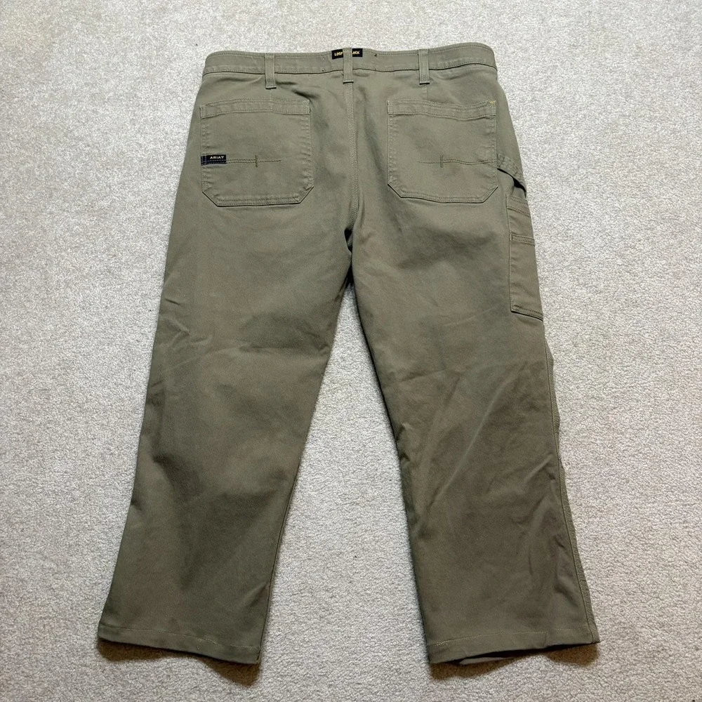 Ariat Rebar M4 Pants Mens 38x26.5 Khaki Relaxed Bootcut Work‎ Carpenter Utility